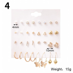 16 porų / rinkinys Moteri&scaron;ki auskarai perliniai auskarai moterims Bohemijos madingi papuo&scaron;alai Geometriniai kri&scaron;toliniai &scaron;irdies auskarai Nauji 4