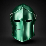 Rankų darbo viduramžių barbuta &scaron;almas Puikiai tinka Renesanso mugei, Cosplay, LARP, Helovino kostiumui Autenti&scaron;ka plieninių &scaron;arvų kopija