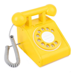 Medinis simuliacinis retro telefono žaislas Vaikams Medinis simuliacinis telefonas Žaidimų namelis Kūdikio ankstyvojo ugdymo dovanos Namų dekoravimas yellow