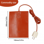 110V 220V 300W Lankstus Vandeniui Atsparus Silikoninis Padėkliukas 15x20cm Vielinis &Scaron;ildytuvas Automobilio Variklio Bloko Alyvos Karterio Hidraulinio Bako &Scaron;ildymo Plok&scaron;tė Kilimėlis