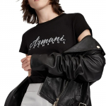 Armani Exchange Moteri&scaron;ki trumparankoviai klasikiniai mar&scaron;kinėliai su logotipu ir apvalia i&scaron;kirpte S įvairiaspalvis