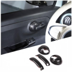 ABS Carbon fiber Inner Door Handle Frame Cover Trim For 500 Abarth 595 2010-