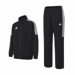 Adidas Bokso 3 juostelių Klasikinis Retro Tiesaus kirpimo kelnių striukės dviejų dalių laisvalaikio sportinis kostiumas Unisex kostiumas TR30JR1BX+TR30PR1BX S