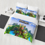 M-Minecraft 100% Poliesteris Anime Spausdinimo Patalynės Komplektas Antklodės Užvalkalas Karali&scaron;ko Dydžio Medvilninis Mielas Spausdintas Animacinis Antklodės Užvalkalas 180*220cm 3pcs