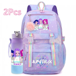 2 vnt./rinkinys Mielas Anime Kpop spausdintas kuprinė 750 ml vandens buteliukas Didelės talpos kelioninė rankinė paaugliams mergaitėms berniukams Mokyklinė kuprinė Vaikų dovana Rucksak