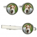 Fox Terrier Wire - cufflinks and tie with your photo, a suit decoration, men's jewelry from the Art-Dog brand.