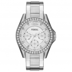 FOSSIL Laikrodis ant rie&scaron;o Kvarcinis mechanizmas Nerūdijančio plieno apyrankė 38mm Baltas ciferblatas Moteri&scaron;kas laikrodis Atsparus vandeniui 100m ES3202 White Dial
