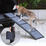 iimono117 Gyvūnų rampos dideliems be laiptelių Ilgis Veltinis 75 kg Svoris Automobiliui &Scaron;uniui Veterinarui Senjorams Kompakti&scaron;kas Ilgis &Scaron;unims, [Visas 158cm], Neslystančios juoda