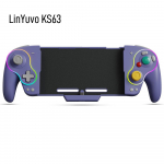 &bdquo;LinYuvo KS63 RGB&ldquo; belaidžio valdiklio žaidimų pultelis, skirtas &bdquo;Switch&ldquo; ir &bdquo;Switch OLED&ldquo;, &bdquo;Retro GameCube Turbo&ldquo; žaidimų kilimėlis su grįžimo mygtuku violetinė