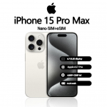 Atnaujintas Apple iPhone 15 Pro Max i&scaron;manusis telefonas su Nano-SIM+eSIM 256GB balta