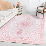 Neslystantis pagrindas Plotiniai kilimai Rožinis Mink&scaron;tas Kilimas Sulankstomas Skalbiamas Ma&scaron;ina Retro Svetainei Miegamajam Valgomajam Namų Biurui Dekoravimui 120cm x 160cm