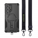 Ne&scaron;iojama telefono juostelė Karinio stiliaus dėklas, skirtas Samsung Galaxy S26 Ultra S25 FE S24 Plus S 26 25 A17 A57 5G A37 A56 A36 A16 A26 Galaxy A56 5G juoda