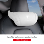 Auk&scaron;tos kokybės odinė automobilio sėdynės galvos atramos atminties putų komforto kaklo pagalvė skirta Tesla Model 3 Y S X Cybertruck Juguete Automobilio interjero detalėms