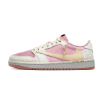 Travis Scott x Jordan Air Jordan 1 &scaron;velniai rožiniai Travis Scott X AJ1 žemi amortizuojantys žemi krep&scaron;inio batai Unisex DZ4137-700(Komanda1698-) 42.5