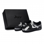 Nike Air Force 1 Riedlentės Batai Unisex Žemi Juodi/Balti/Sidabriniai CW2288-001(Team80-S-BOX) 40.5