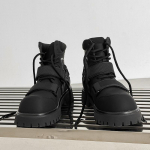 Ni&scaron;iniai rudens nauji lipdukų Martin batai funkciniai vėjo dekonstrukcijos auk&scaron;takulniai motociklininko stiliaus batai auk&scaron;tinantys batai women's size 36 juoda