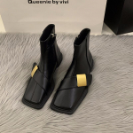 Moteri&scaron;ki dizainerio vintažiniai ankle boots, madingi kvadratinio priekio batai, pavasario rudens plok&scaron;čiapadžiai, trumpi moteri&scaron;ki aulinukai 35