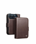 IPhone Duo Fold Aliejaus Va&scaron;ko Natūralios Odos Atverčiamas Dėklas su Kortelių Lizdais Laikiklis Dangtelis Verslo Karvės Odos Dangtelis IPhone Duo For iPhone Duo gray