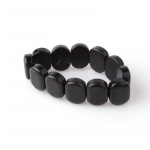 Lover-Beauty Real Black Bianshi Natural Bian Stone apyrankė vyrams ir moterims juodo nefrito apyrankė juoda