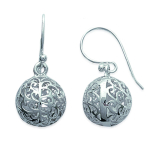 Les Tr&eacute;sors De Lily [C4579] - Boucles Argent 'G&eacute;ode Tha&iuml;' argent&eacute; - 15 mm