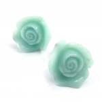 Les Tr&eacute;sors De Lily [J8581] - Boucles cr&eacute;ateur 'Rosa Romantica' vert d'eau