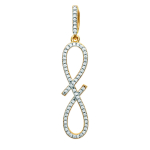 Les Tr&eacute;sors De Lily [L4680] - Pendentif Plaqu&eacute; Or 'Infini' blanc dor&eacute; - 40x8 mm