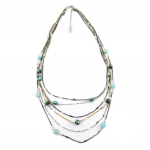 Les Tr&eacute;sors De Lily [P8442] - Collier Cr&eacute;ateur 'Acapulco' vert gris - 6 rangs žalia