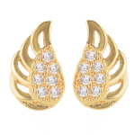 Les Tr&eacute;sors De Lily [Q2658] - Boucles Plaqu&eacute; Or 'Les Ailes d'Ange' blanc dor&eacute; - 9x5 mm balta
