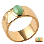 Bague Plaqu&eacute; Or 'Cleopatra' aventurine dor&eacute; - 10 mm