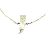 7bis [Q6028] - Bracelet artisanal 'Boho' argent&eacute; (dent) - 15x4 mm sidabras