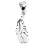 Les Tr&eacute;sors De Lily [Q9407] - Pendentif argent 'Plume' argent&eacute; (rhodi&eacute;) - 18x7 mm sidabras