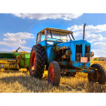 5D &bdquo;pasidaryk pats&ldquo; deimantinis dažymas mėlynas &bdquo;Tractor&ldquo; deimantinis siuvinėjimas kryželiu namų dekoras, rankų darbo dovanos Round 20x30cm