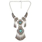 Vintažiniai &bdquo;Tassel Statement&ldquo; karoliai moterims Boho etninės geometrijos kri&scaron;tolo papuo&scaron;alai