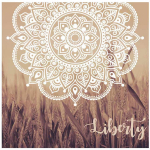 Les Tr&eacute;sors De Lily [A0144] - Toile Boho marron (mandala - liberty) - 40x40 cm NA ruda