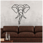 Les Tr&eacute;sors De Lily [A3249] - D&eacute;coration m&eacute;tal XXL 'Elephant' noir - 60x55 cm