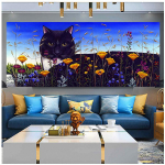 Pasidaryk pats 5D deimantinė tapyba Juodas katinas Pilnas kvadratinis apvalus deimantų siuvinėjimas Kryželiu Mozaikos menas rankų darbo dovana namų dekoras A1231 Full Round 20x60CM