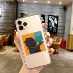Juokingos poros mielas katės telefono dėklas, skirtas iPhone 11 12 13 14 Pro Max Mini Xs Max X Xr iPhone Se 2020 7 8 Plus skaidrus dangtelis For iPhone XS Max