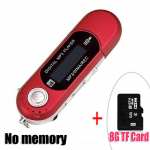 USB Mp3 grotuvas be atminties palaikymo 32G TF kortelė su FM radiju raudona