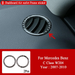 Automobilio stiliaus dekoratyvinis tikrosios anglies pluo&scaron;to pavaros centrinio valdymo skydelio lipdukas, skirtas Mercedes-Benz C klasė W204