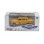 Diecast Yellow NYC klasikinė languota taksi kabina, 4,5 colio atsukamas žaislinis automobilis su mirksinčiomis &scaron;viesomis ir garsais 1/36-11.5x5.5x5cm geltona