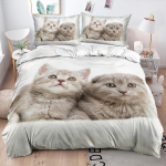 3D Pet Cat Print patalynės komplektas Patalynės komplektas Patalynės komplektas Patalynės komplektas Antklodės užvalkalas pagalvės užvalkalas viengulė / dvigulė lova 2/3 miegamųjų apdaila Baby 100x135cm