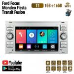 2 DIN Android automobilinio radijo multimedijos grotuvas stereofoninis, skirtas Ford Focus 2007 Mondeo S-max C MAX Kuga Galaxy Fiesta Transit Fusion Navi BT GPS Wifi 1+16GB