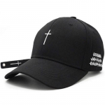 Unisex Cross beisbolo kepurė Siuvinėjimas Raidės Kepurės Kasdieninės medvilnės Moteri&scaron;kos Vyri&scaron;kos Snapback Kepurės juoda