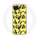 Coque pour Samsung Galaxy A22 5G Papillons Fond Jaune geltona