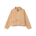Nike Fleece Pamu&scaron;alo Striukė Su Apykakle ir Logotipo Spaudiniu Moteri&scaron;ka Striukė Kukurūzų Geltonumo DO7761-200 S beige
