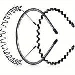 3/6 vnt Unisex plaukų juosta Metalinė plaukų lankelis, juodas pavasarinis neslystantis vyrų moterų sportinis mados galvos apdangalas (Pavasario banga) 3pcs