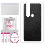 apgo Protective Skin Sticker for the back compatible with Tecno Camon 15 Premier, Wrap Film, Foil, Vinyl - Pattern Black Honeycomb