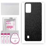 apgo Protective Skin Sticker for the back compatible with ZTE Blade A52 Lite, Wrap Film, Foil, Vinyl - Pattern Black Honeycomb