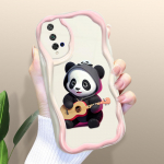 Mielas animacinių filmų ra&scaron;tų kreminės tekstūros korpusas, banguotas kra&scaron;tas, mink&scaron;tas silikoninis dangtelis telefono dėklas, skirtas Huawei Honor Infinix Tecno iPhone Honor 20 balta
