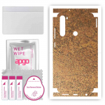 apgo Protective Skin Sticker for the back+sides compatible with Xiaomi Redmi Note 8, Full Wrap Film, Foil, Vinyl - Pattern Rusty Copper